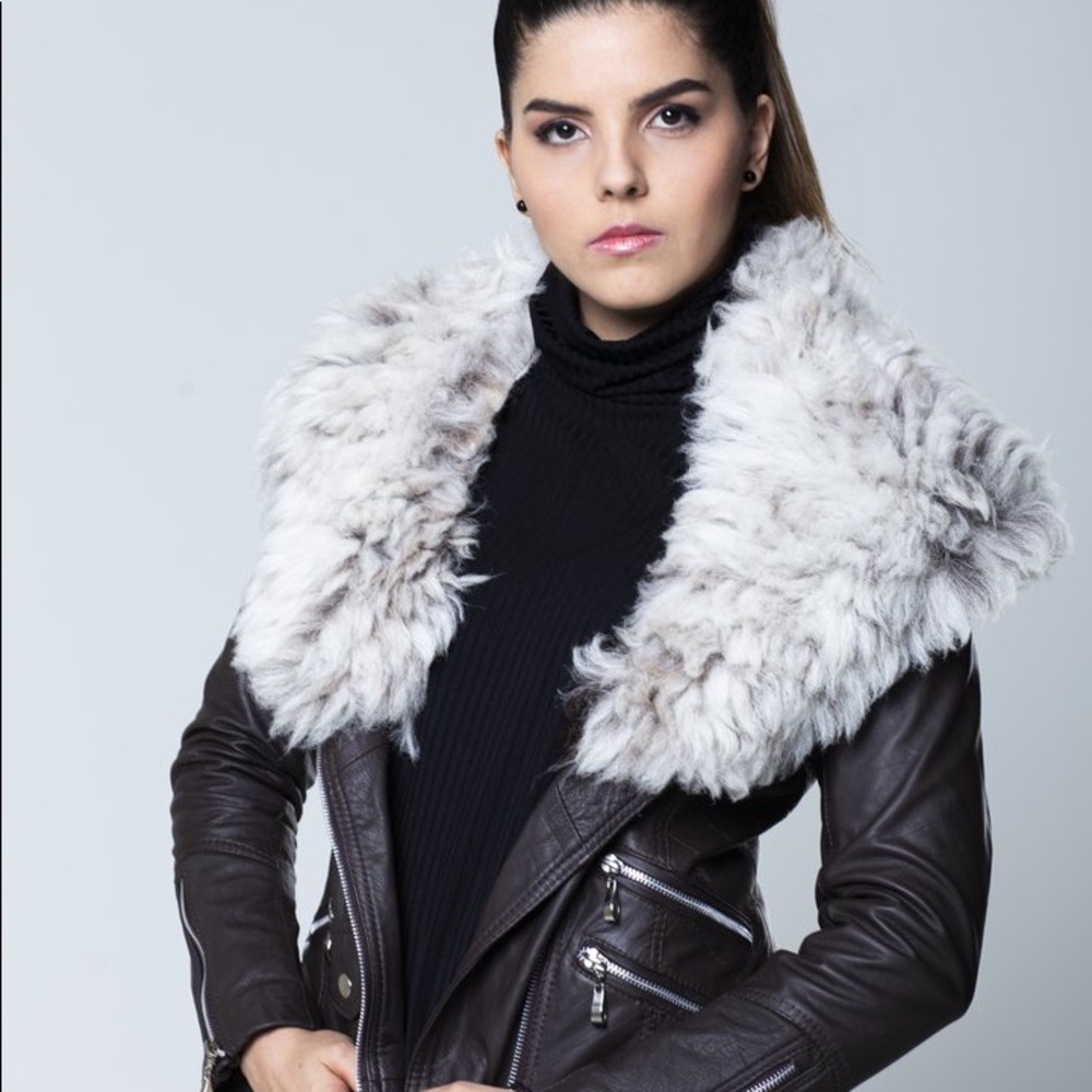 Brown leather jacket